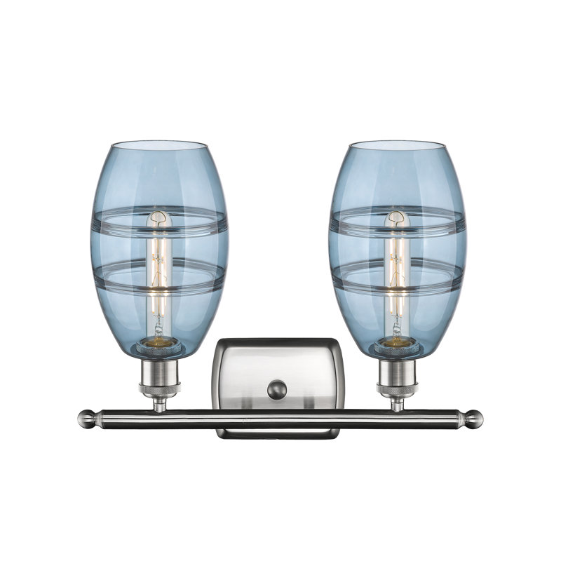 Bettylou 2 - Light Dimmable Vanity Light, Princess Blue, Brushed Satin Nickel