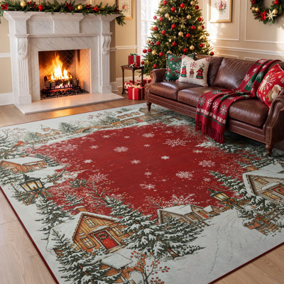 Tapis antidérapant de Noël Snowy Village