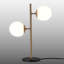 Lampe de table à culot en verre 2 lumières avec base en métal noir - Double lumière moderne-1946618182-1946618180