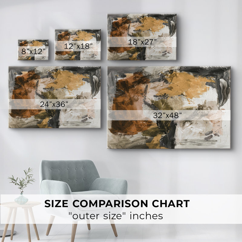 Mélange chaud chaud neutre II - Cavas enveloppés de galerie, H 12 po x l 18 po