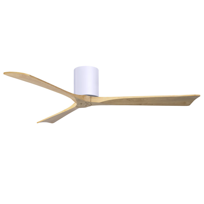 Ventilateur de plafond à 3 pales Olivier, Blanc brillant, Ton érable clair, 60"