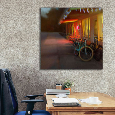 Jennifers Bike by Dawn D Hanna Wrapped Canvas Painting Jennifers Bike by Dawn D Hanna Wrapped Canvas Painting
