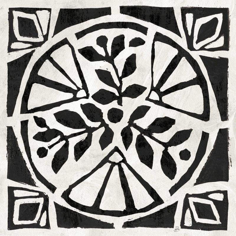 «Woodcut Christmas» - Peinture sur toile tendue, H 12 po x l 12 po, Non, Toile tendue
