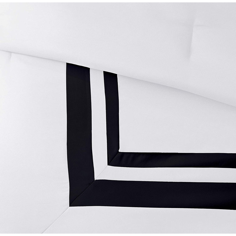 Hotel Style 7 Piece Comforter Set, King Comforter + 6 Additional Pieces, White/Black