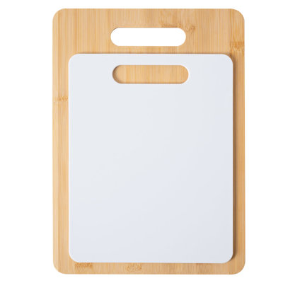 Wood Bamboo and Plastic Cutting Board Set