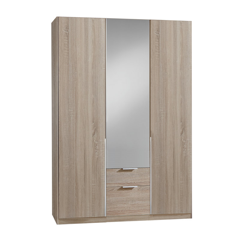 Agdal 3 Door Manufactured Wood Wardrobe, Oak