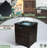 22" 50000 Btu Square Steel Propane Gas Fire Pit Table With Beautiful Wicker Base, Fire Pit For Outside Patio Deck Garden Backyard