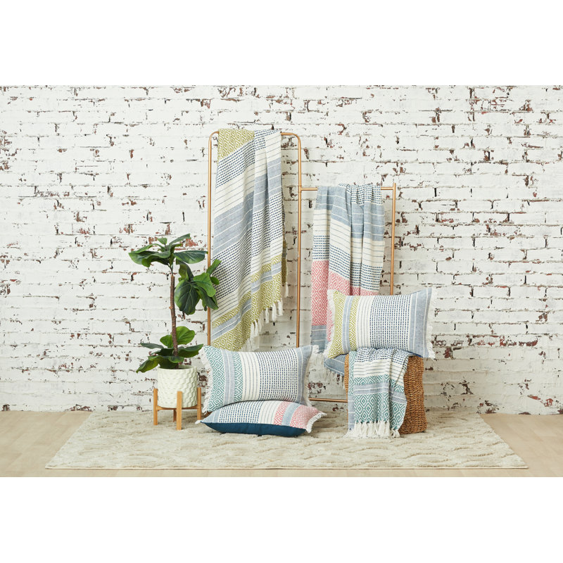 Berkley Hand Woven Throw Blanket, Pink