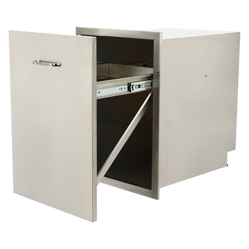 Steel Pull Out Trash Can - 39 Gallons