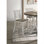 Ensemble de 2 chaises d'appoint à hauteur de comptoir avec dossier à lattes en bois massif classique blanc et brun cendré
