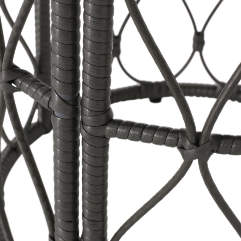 Table d'appoint Rattan Bruce, Gris