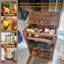 Boîte de rangement en bois pour bac à pommes de terre et oignons, armoire de comptoir, boîtes à pain en bois, rangement pour pommes de terre, station café, couleur rustique