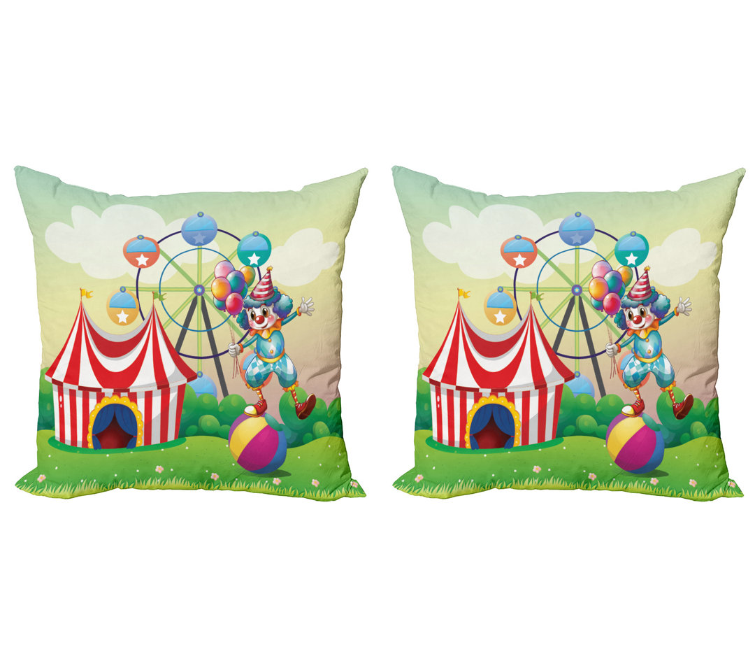 Kissen Kissenbezug 2er-Pack, Clown aufblasbarer Ball, Multicolor