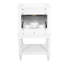 Meuble-lavabo de style rétro 20 po avec comptoir en céramique, meuble-lavabo simple avec 1 tiroir rabattable, 1 tiroir en forme de U et tablette de rangement ouverte, pieds en bois massif sculpté (disponible en noir, blanc et abricot)-129521237