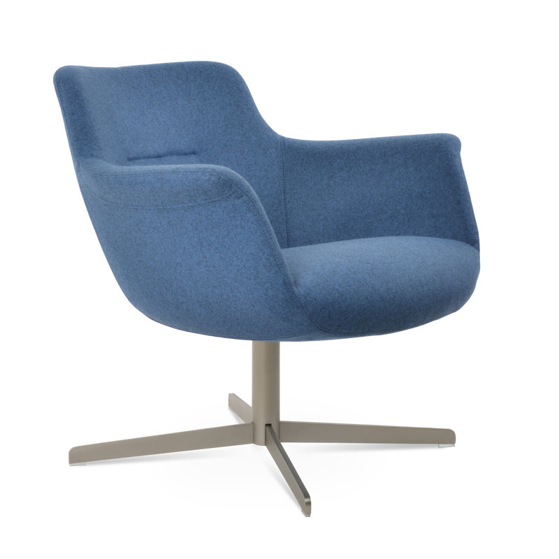 Fauteuil pivotant 4 étoiles Bottega, Bleu pétrole