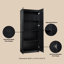 Armoire de rangement moderne Cornelia avec 11 tablettes fixes et réglables noires-567334225