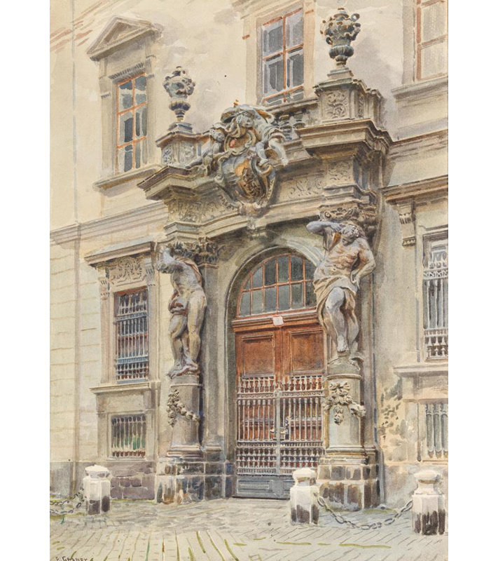 "Palais liembert" par Ernst Graner, reproduction d'art sur toile tendue, H 24 po x l 17 po