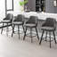 Tabouret de comptoir pivotant en lin rembourré avec dossier haut (ensemble de 3)-423412594-423412557-423412592