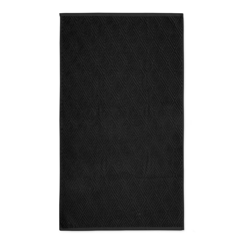 Diamond Geo Sculpted Cotton Towels, Black