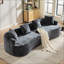Causeuse incurvée, petit canapé en chenille avec 3 coussins, canapé profond pour appartement, salon, aucun assemblage requis-952931470