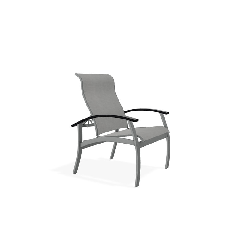 Chaise de patio Askar, Noir, Alliage Sunbrella®, Graphite texturé