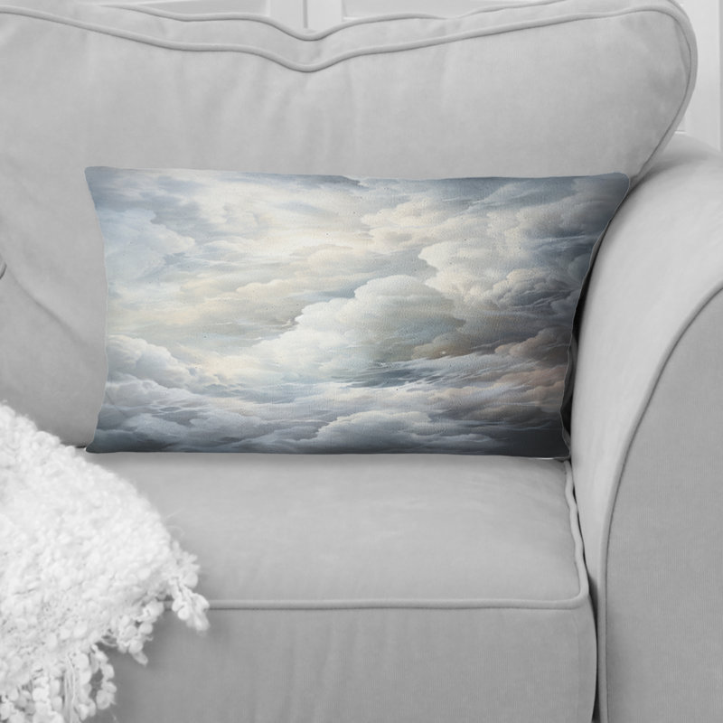 Clouds Whispering Clouds II - Clouds Printed Throw Pillow