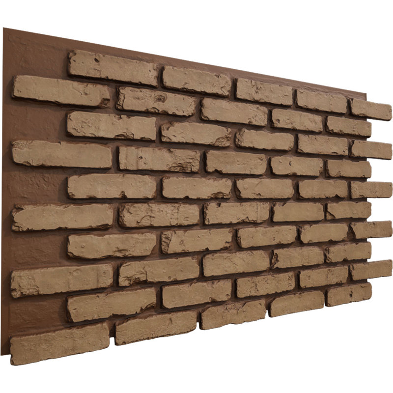 Panneau de fausses briques vieillies EverStone, l 46 7/8 po x H 27 po x P 1 1/4 po, couleur terre cuite, Terracotta