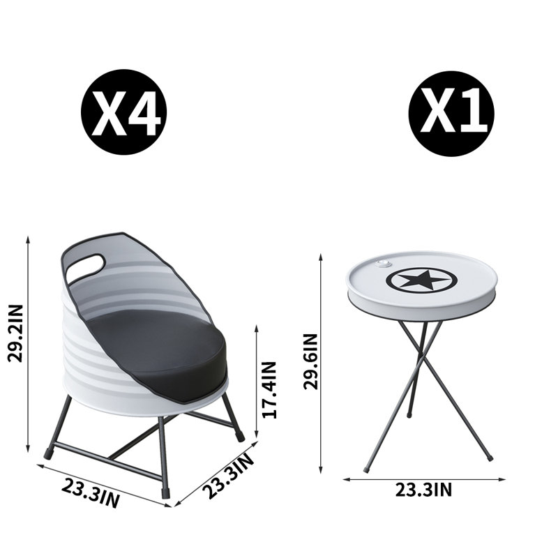 Ensemble repas rond 23,3 po Roddrick, Ensemble repas 5 pièces