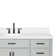 Thornaby 60'' Solid Wood Single Bathroom Vanity with 1.5'' White Quartz Top, Oval Sink