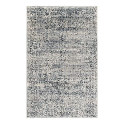 Tapis oriental bleu et gris Lanett