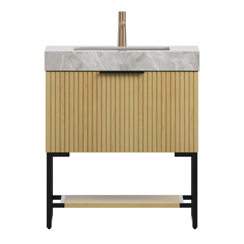 Meuble-lavabo de salle de bain YOLAN, 30", Chêne clair