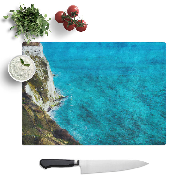 White Cliffs of Dover Painting Chopping Board, 0.4cm H x 20cm W x 28.5cm L