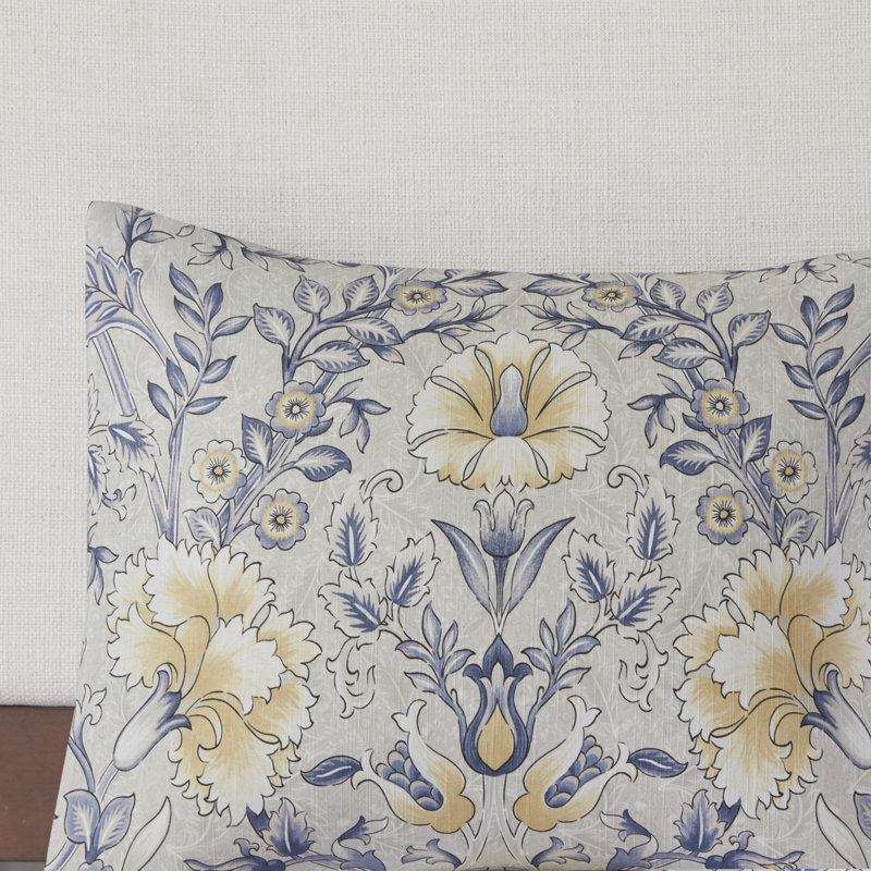 Ensemble d'édredon en coton 6 pièces Elegant Botanical - bleu et jaune