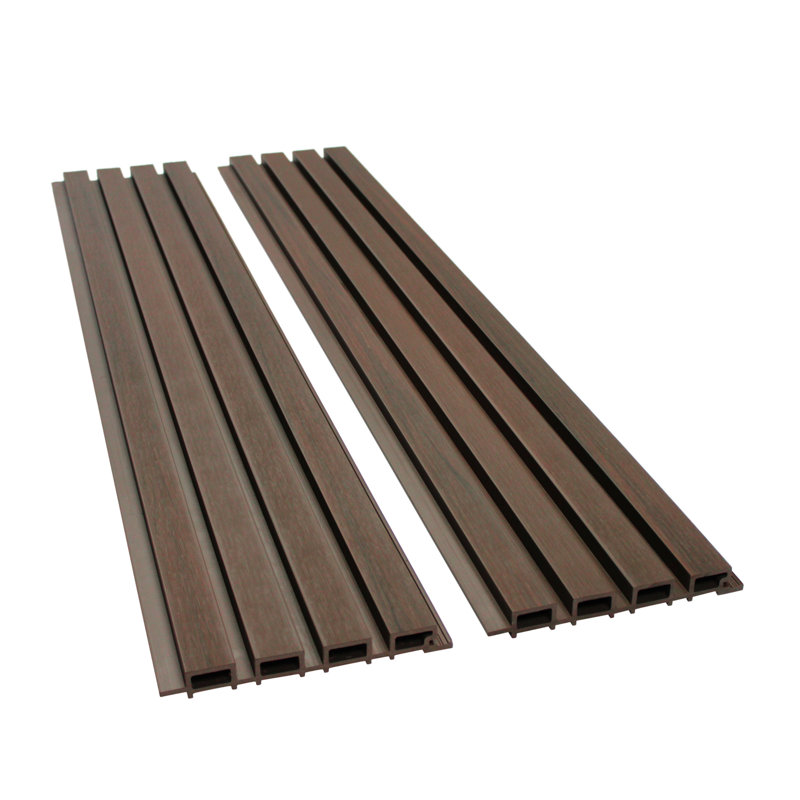 106” x 8.5” Wall Paneling Board Siding System, Outdoor Composite Cladding Siding, Weatherproof and UV-Resistant, Dark Teak