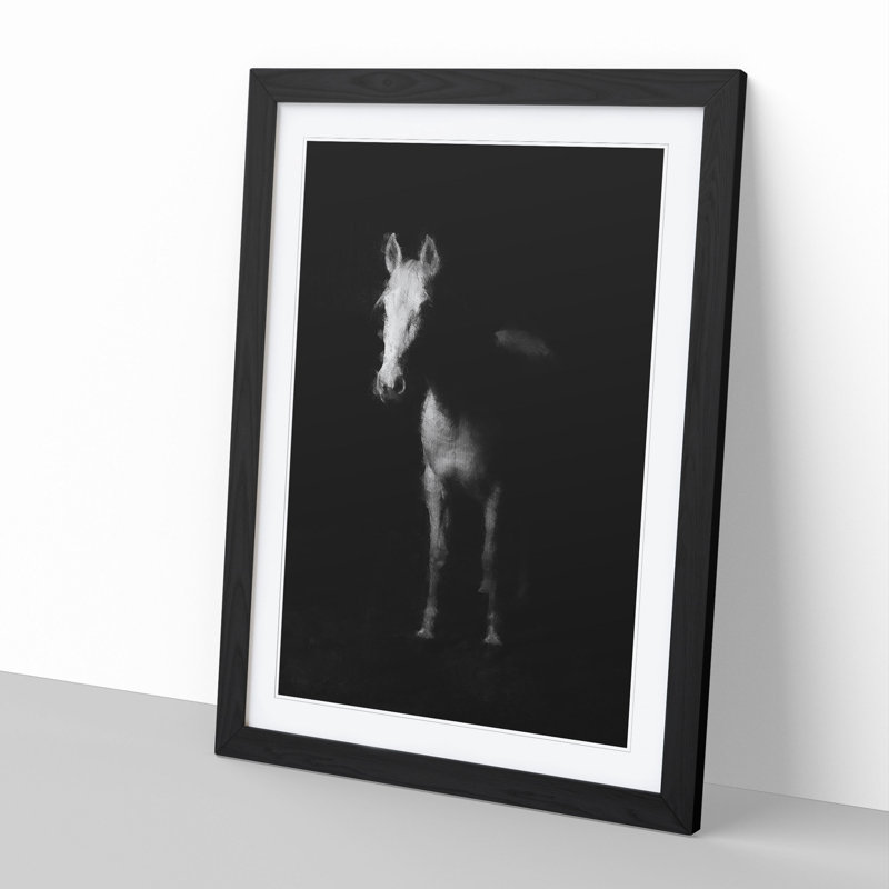 White Horse Vol.2 Painting - Picture Frame Graphic Art, 65cm H x 48cm W x 2cm D, Black