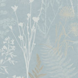 Zen Floral Metallic Wallpaper Double Roll