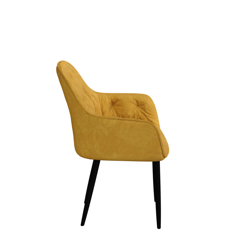 Bierman 45cm H Tufted Upholstered Upholstered Back Side Chair, Mustard, Set Of 2
