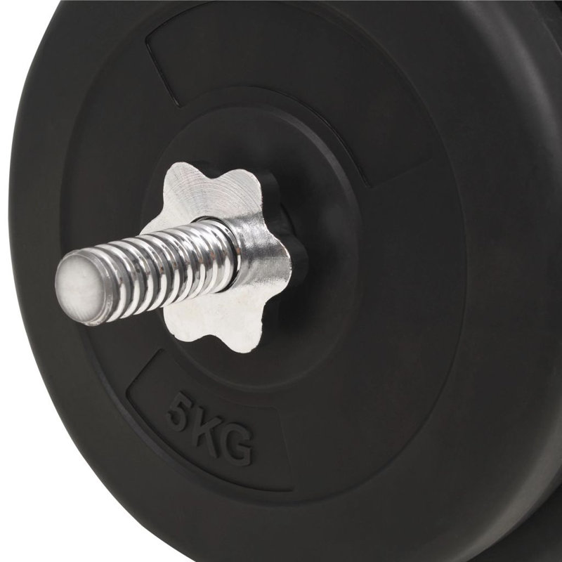 Freeport Park Black Steel Barbell Set