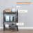 Walnut 3-Tier Rolling Kitchen Cart with Baskets