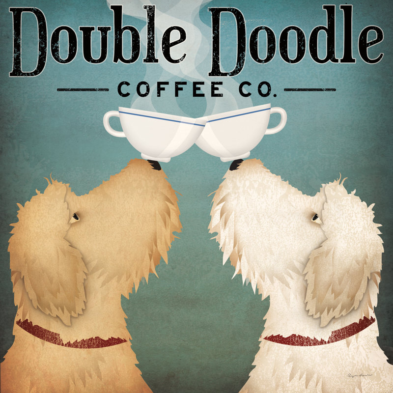 Doodle Coffee Double III by Ryan Fowler - Wrapped Canvas Print, 30cm H x 30cm W