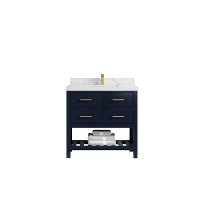 Meuble-lavabo simple en teck 36 po x P 22 po x H 36 po Parker