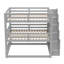 Lit superposé triple pleine grandeur avec escalier de rangement, conception séparée, gris-721129930