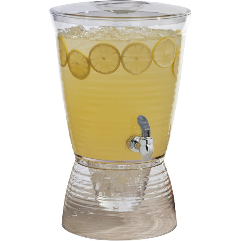 Beverage Dispenser, 2.5 Gallons, Transparent, (1 Unit)