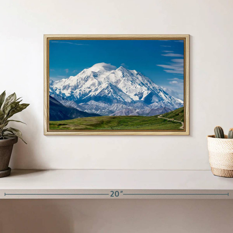 Mont McKinley Denali, Cadre flottant en bois naturel, 13 po x 9 po