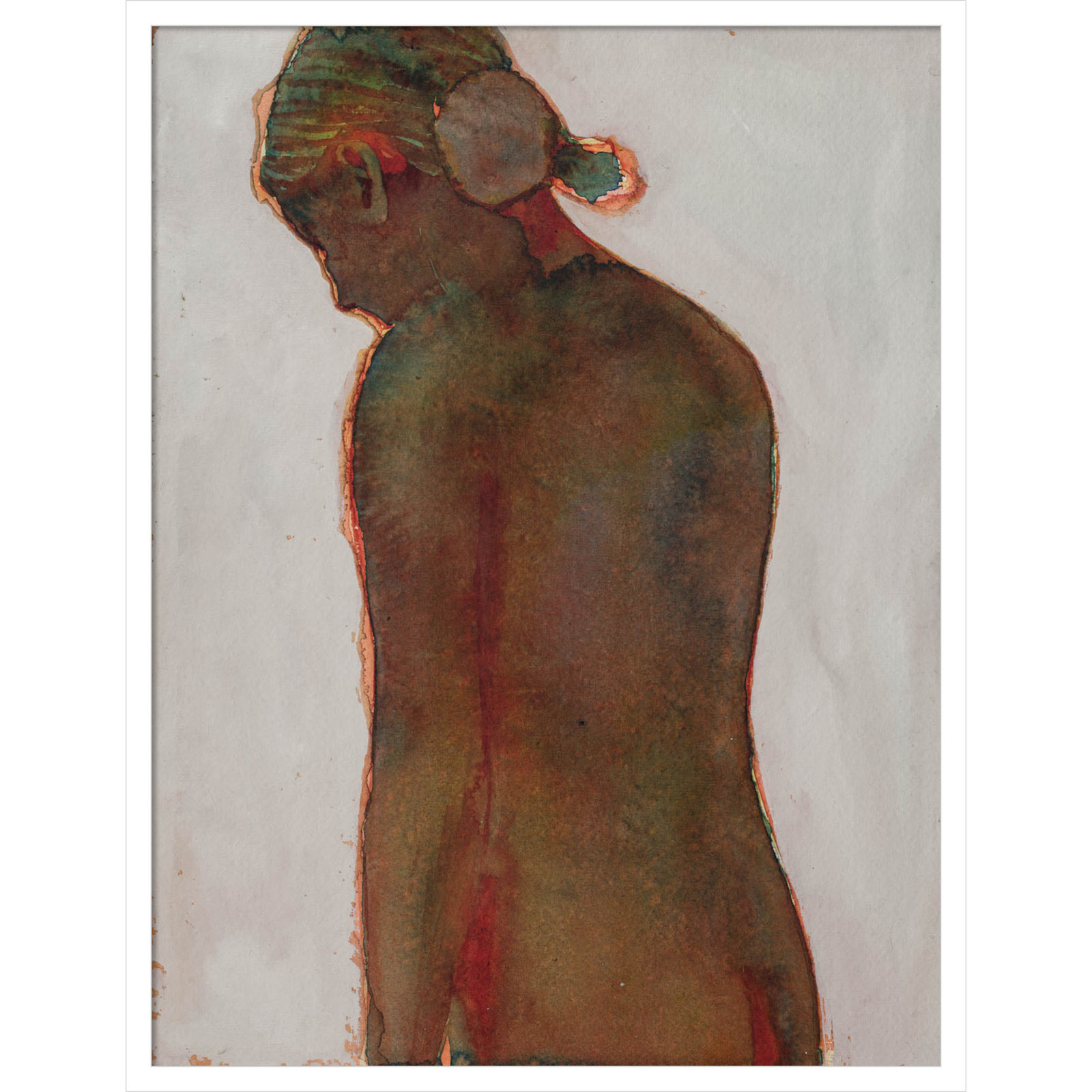 Figure Print by Dean Graham, White Framed, 33" H x 26" W