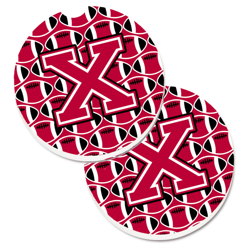 Sous-verre de football, X, Pourpre / blanc