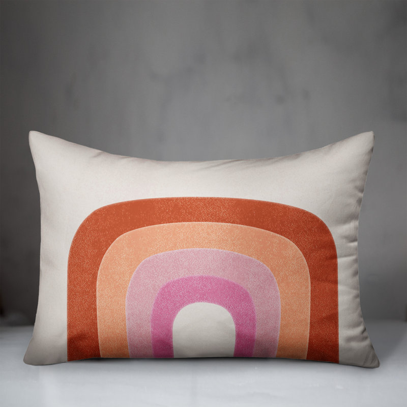 Retro Rainbow Rectangular Pillow Cover & Insert
