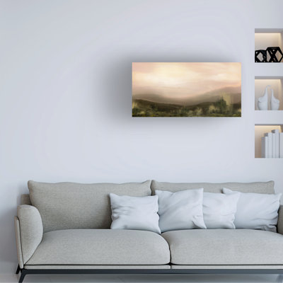 Art mural sur toile tendue - Mindy Zielfelder, art mural «Vantage» pour le salon, la chambre à coucher ou le bureau - 24 x 47