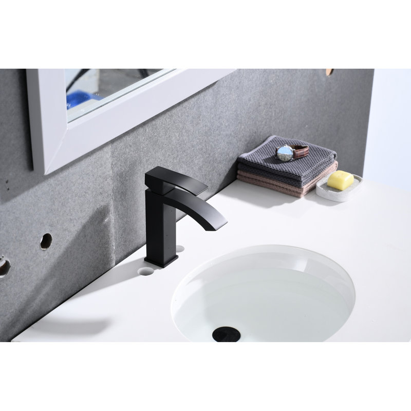 Robinet de lavabo pour salle de bain Waterfall, Noir mat