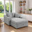 Chaise longue en velours flocon de neige 53,5 po avec tiroir de rangement coulissant et coussins-1539223694